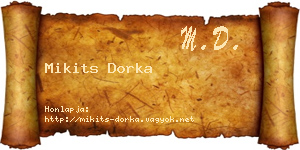 Mikits Dorka névjegykártya